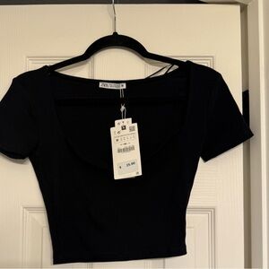 Zara Black Women's Crop Top nwt size m